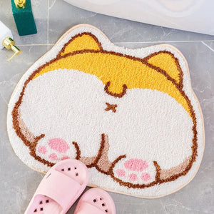 Kawaii Shiba Inu Butt Bum Non-Slip Fluffy Mats-Enchanted peach