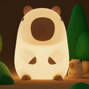 Kawaii Sitting Capybara LED Night Light-Enchanted peach