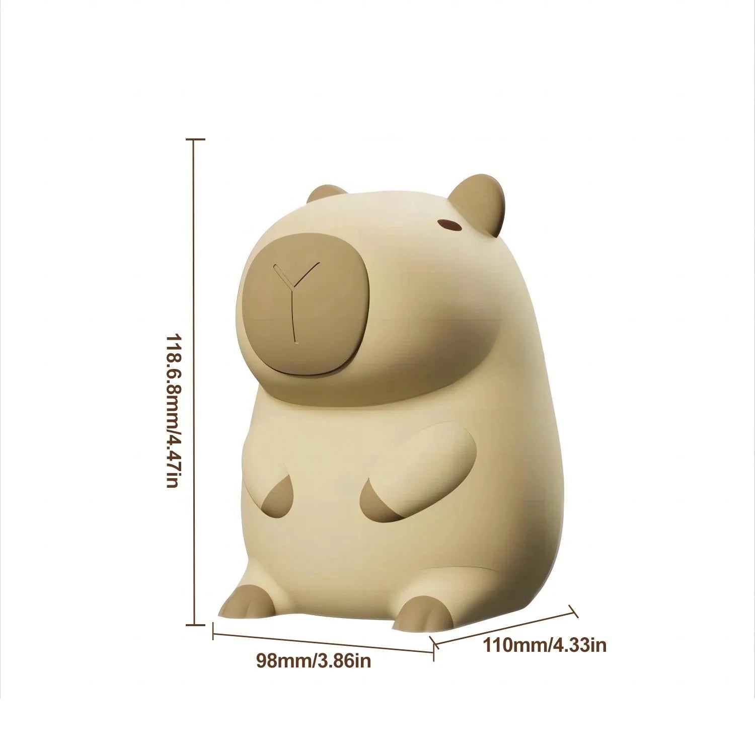 Kawaii Sitting Capybara LED Night Light-Enchanted peach