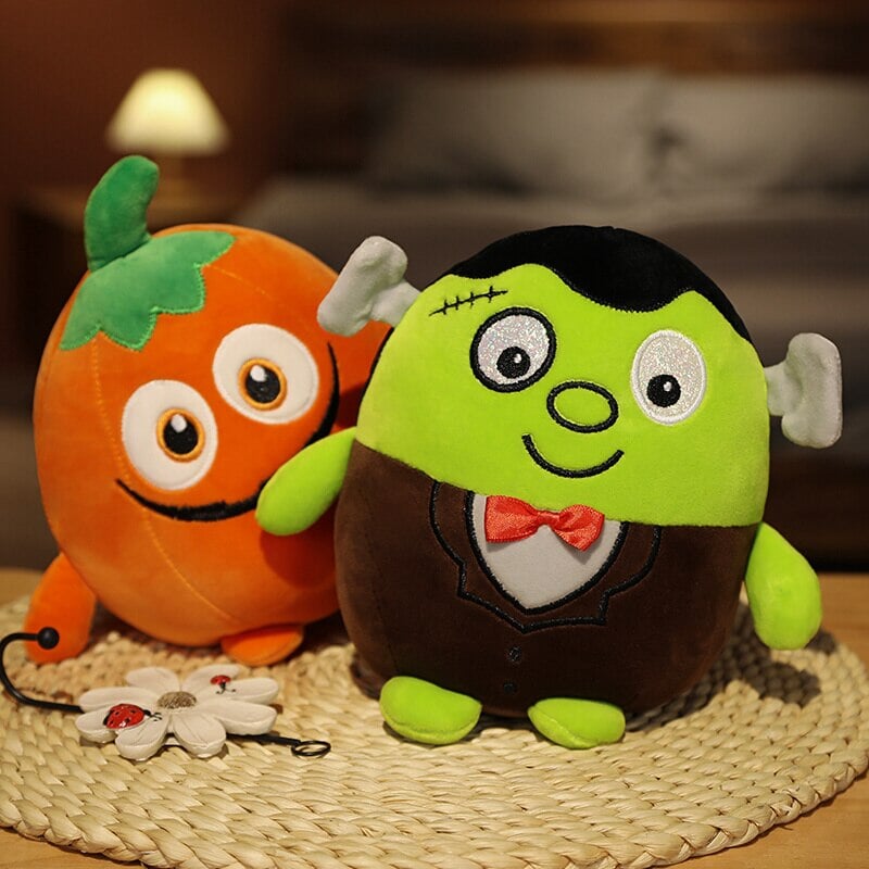 Kawaii Skeleton Pumpkin Zombie Frankenstein Vampire Halloween Plushies-Enchanted peach