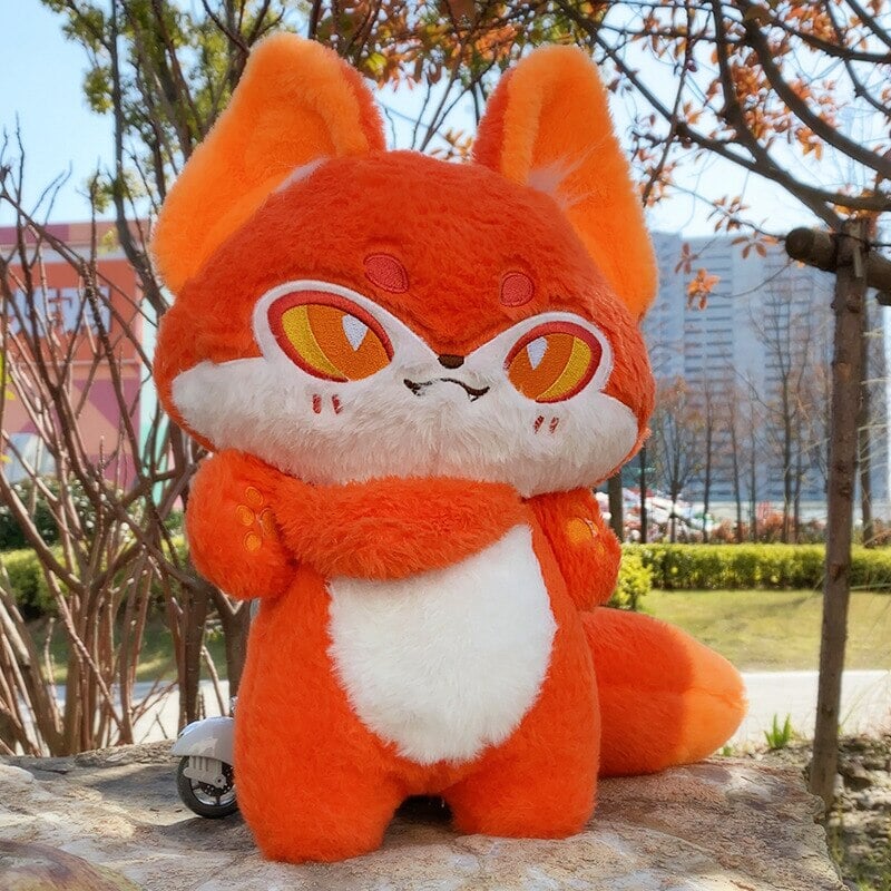 Kawaii Sleek Fox Plushie-Enchanted peach