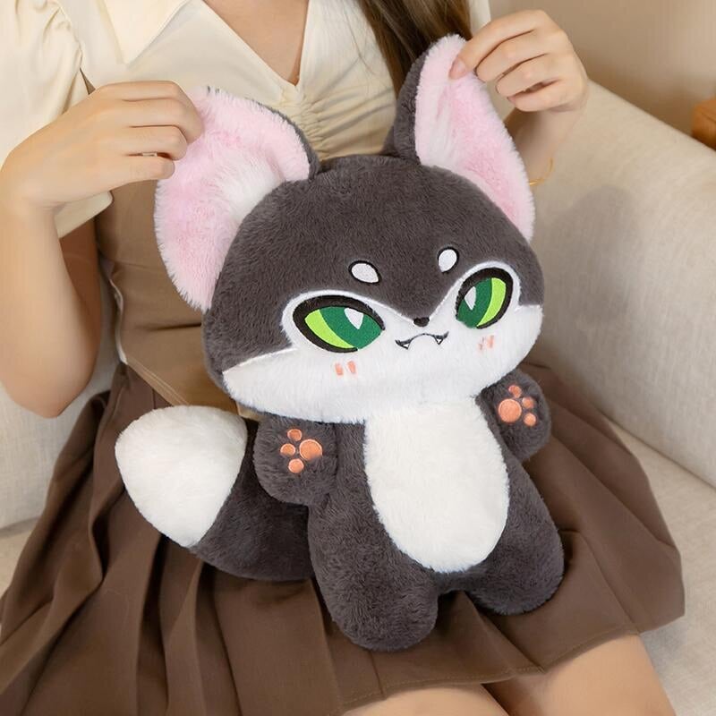 Kawaii Sleek Fox Plushie-Enchanted peach