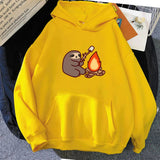 Kawaii Sloth Cooking Marshmallow Campfire Unisex Hoodie-Enchanted peach