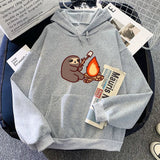 Kawaii Sloth Cooking Marshmallow Campfire Unisex Hoodie-Enchanted peach