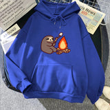 Kawaii Sloth Cooking Marshmallow Campfire Unisex Hoodie-Enchanted peach