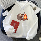 Kawaii Sloth Cooking Marshmallow Campfire Unisex Hoodie-Enchanted peach