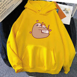 Kawaii Sloth Hugging Cat Unisex Hoodie-Enchanted peach