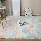 Kawaii Soft Faux Fur Rainbow Rug-Enchanted peach