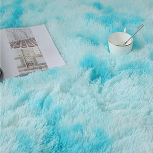 Kawaii Soft Faux Fur Rainbow Rug-Enchanted peach