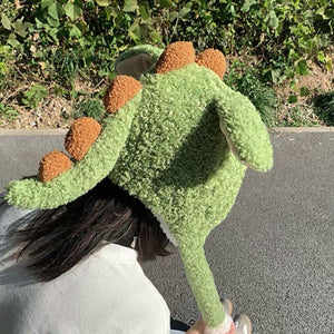 Kawaii Spiky Dinosaur Plush Hat-Enchanted peach