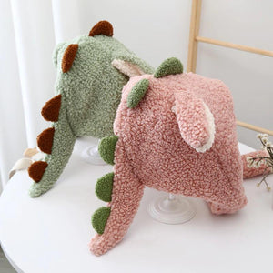 Kawaii Spiky Dinosaur Plush Hat-Enchanted peach