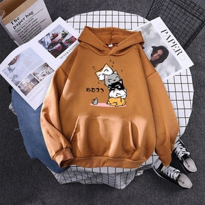 Kawaii Stacked Cats Unisex Hoodie-Enchanted peach