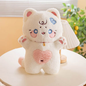 Kawaii Starry Fluffy Cat Heart Plushies-Enchanted peach