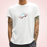 Kawaii Tato Sleep Skateboarding Unisex Tee-Enchanted peach