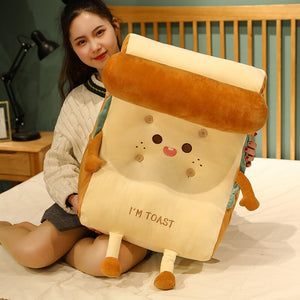 Kawaii Toasted Bread Back Support Plushie-Enchanted peach