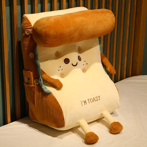 Kawaii Toasted Bread Back Support Plushie-Enchanted peach