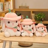 Kawaii White Adventure Bunny Plushies Family-Enchanted peach