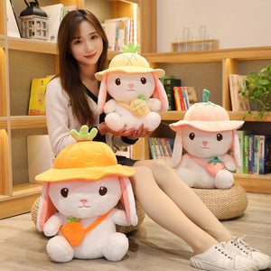 Kawaii White Adventure Bunny Plushies Family-Enchanted peach