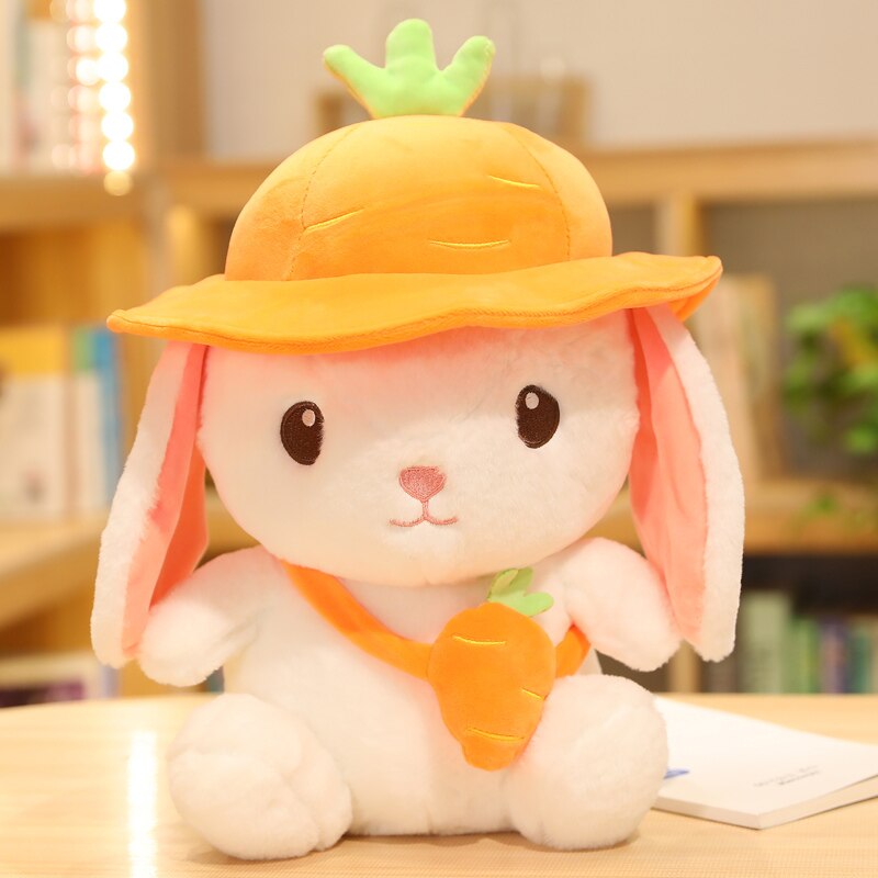 Kawaii White Adventure Bunny Plushies Family-Enchanted peach