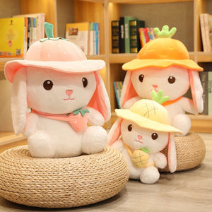 Kawaii White Adventure Bunny Plushies Family-Enchanted peach