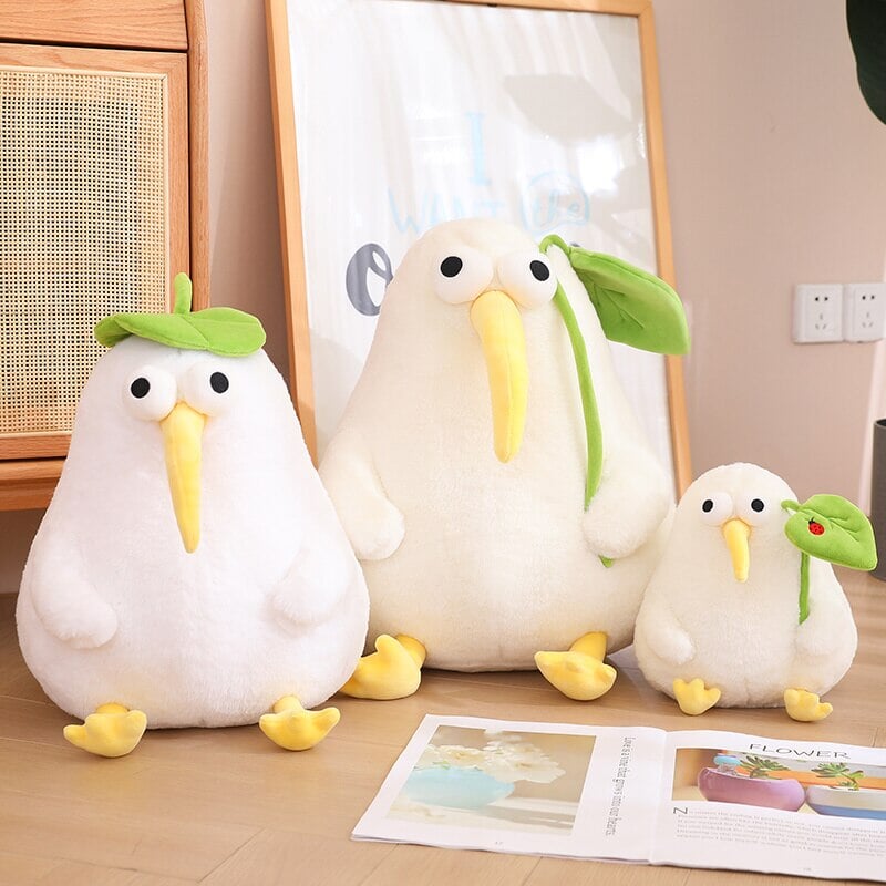 Kawaii White Kiwi Bird Plushie-Enchanted peach