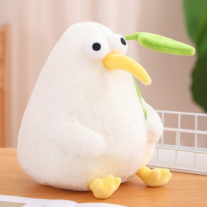 Kawaii White Kiwi Bird Plushie-Enchanted peach