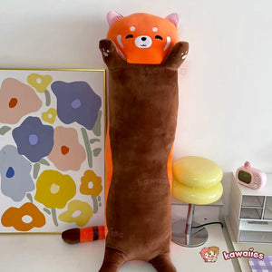 Kawaiies® Long Snuggly Chai Red Panda Axolotl Capybara Plushies-Enchanted peach