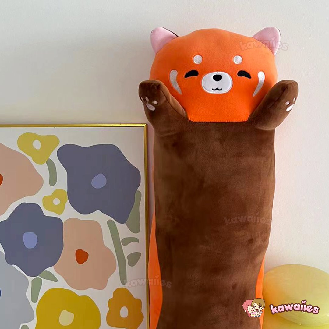 Kawaiies® Long Snuggly Chai Red Panda Axolotl Capybara Plushies-Enchanted peach