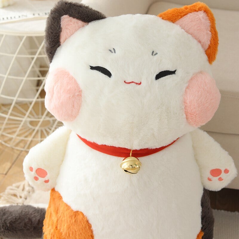 Kelly the Proud Lucky Fortune Cat Plush-Enchanted peach