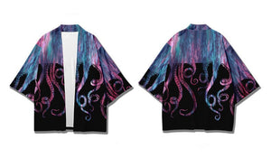 Kimono Japanese Octopus Prints-Enchanted peach