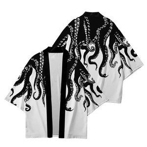 Kimono Japanese Octopus Prints-Enchanted peach