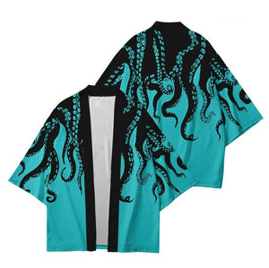 Kimono Japanese Octopus Prints-Enchanted peach