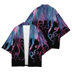 Kimono Japanese Octopus Prints-Enchanted peach