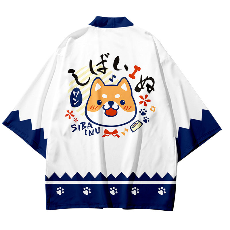 Kimono Japanese Shibu Inu Collections-Enchanted peach