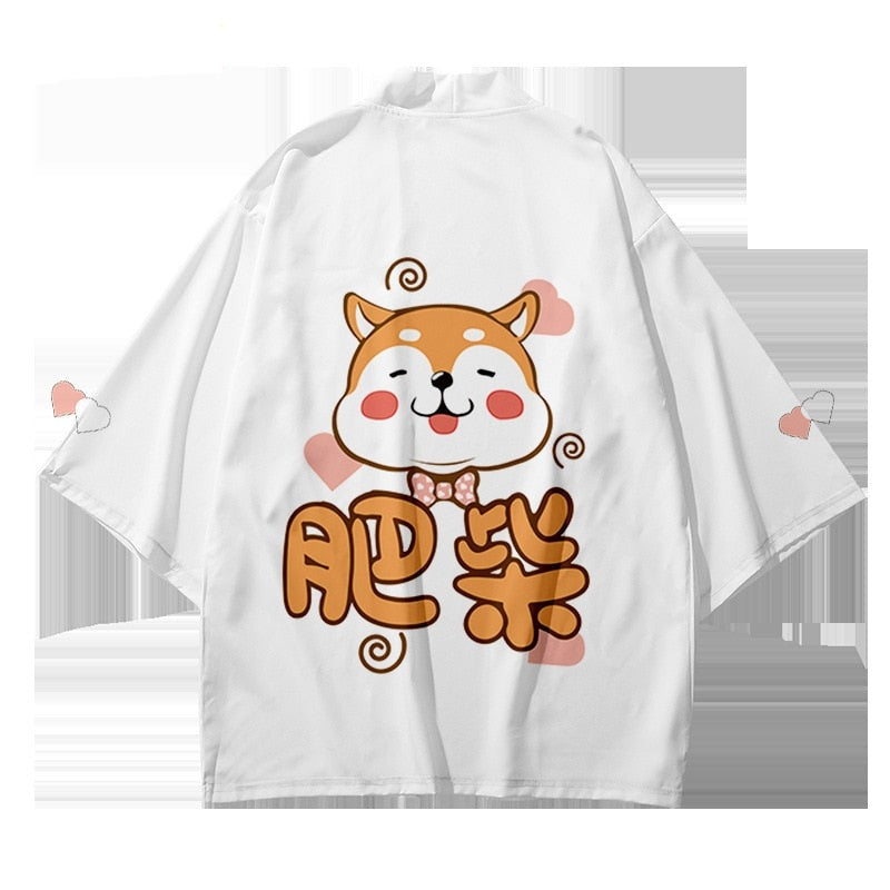 Kimono Japanese Shibu Inu Collections-Enchanted peach