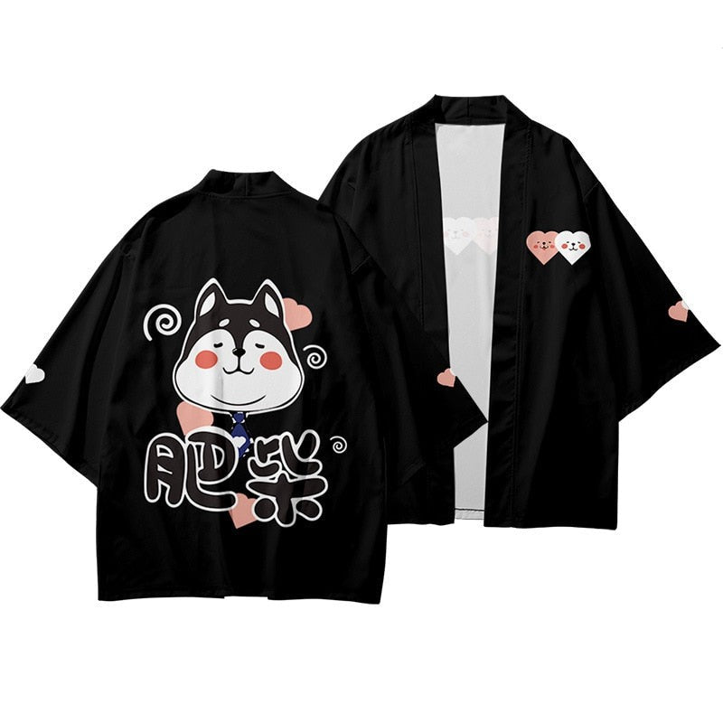 Kimono Japanese Shibu Inu Collections-Enchanted peach