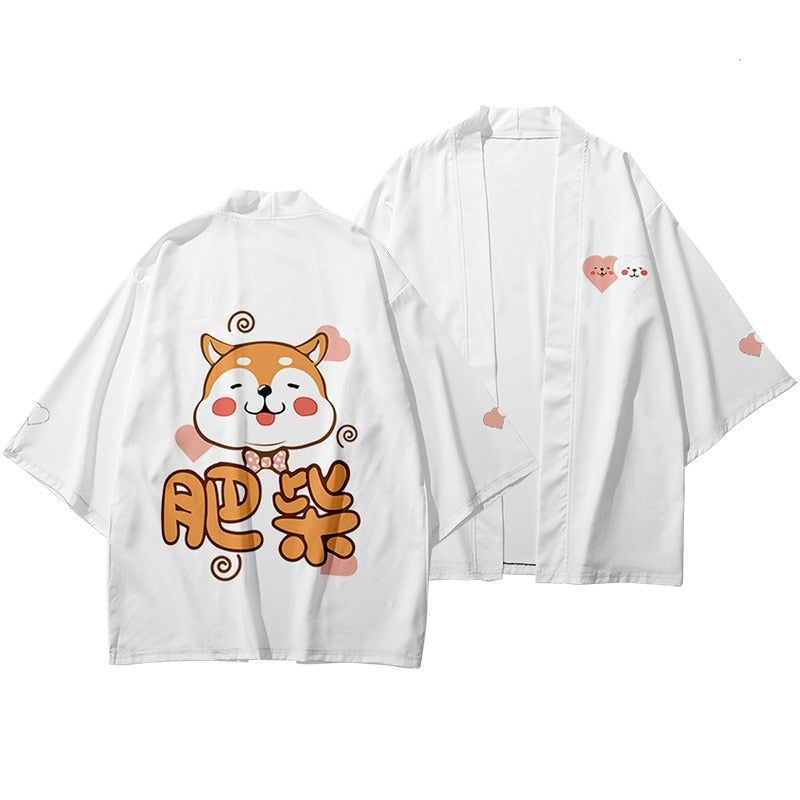 Kimono Japanese Shibu Inu Collections-Enchanted peach