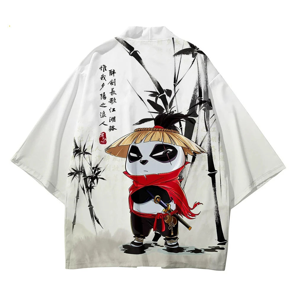 Kung Fu Panda Japanese-themed Bamboo Men's Kimono Set-Enchanted peach