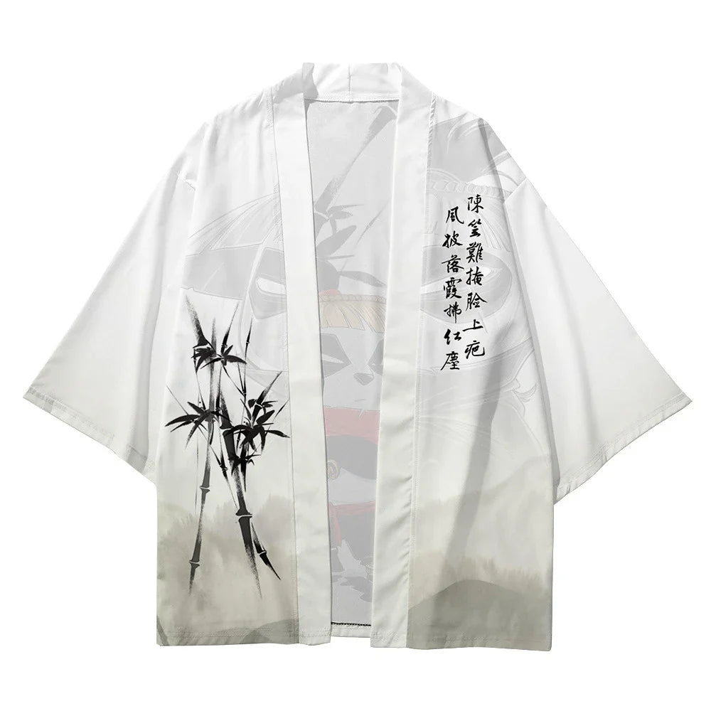 Kung Fu Panda Japanese-themed Bamboo Men's Kimono Set-Enchanted peach