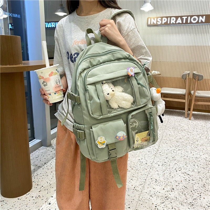 Large Functional Waterproof Kawaii Backpack-Enchanted peach