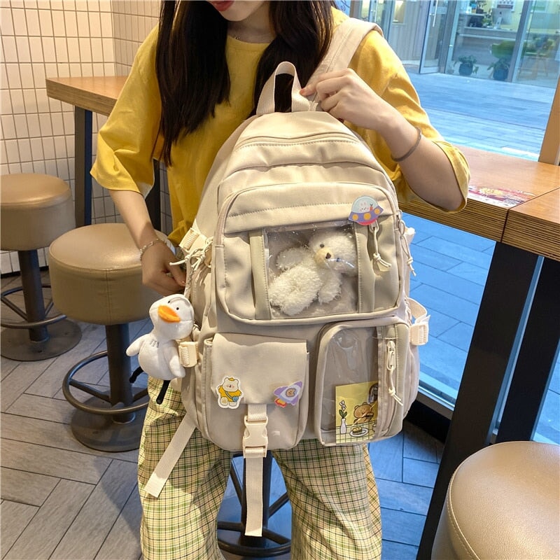 Large Functional Waterproof Kawaii Backpack-Enchanted peach