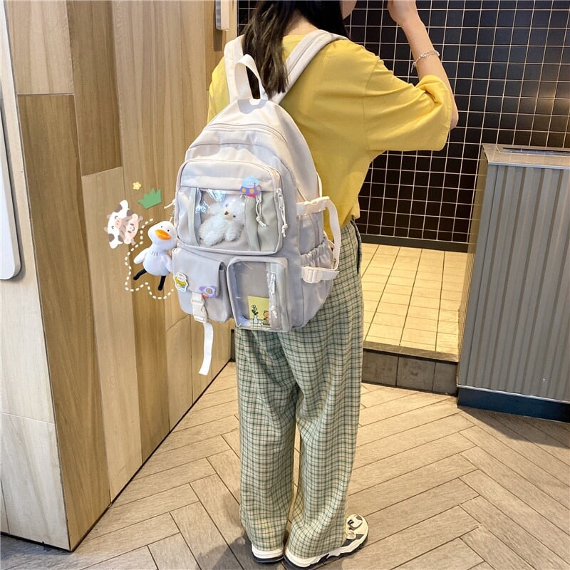 Large Functional Waterproof Kawaii Backpack-Enchanted peach