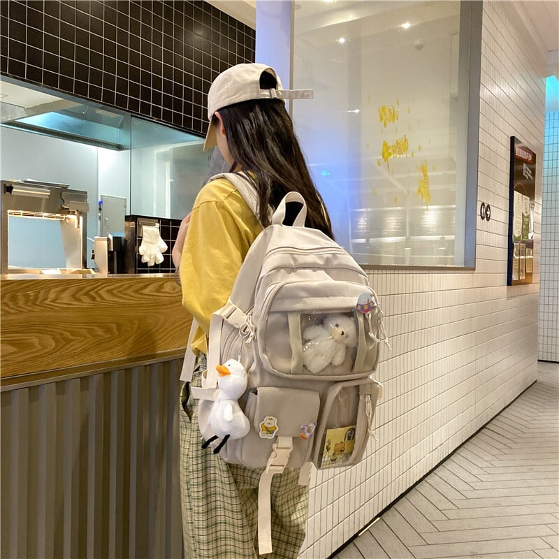 Large Functional Waterproof Kawaii Backpack-Enchanted peach