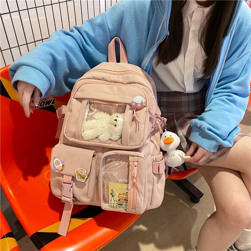 Large Functional Waterproof Kawaii Backpack-Enchanted peach