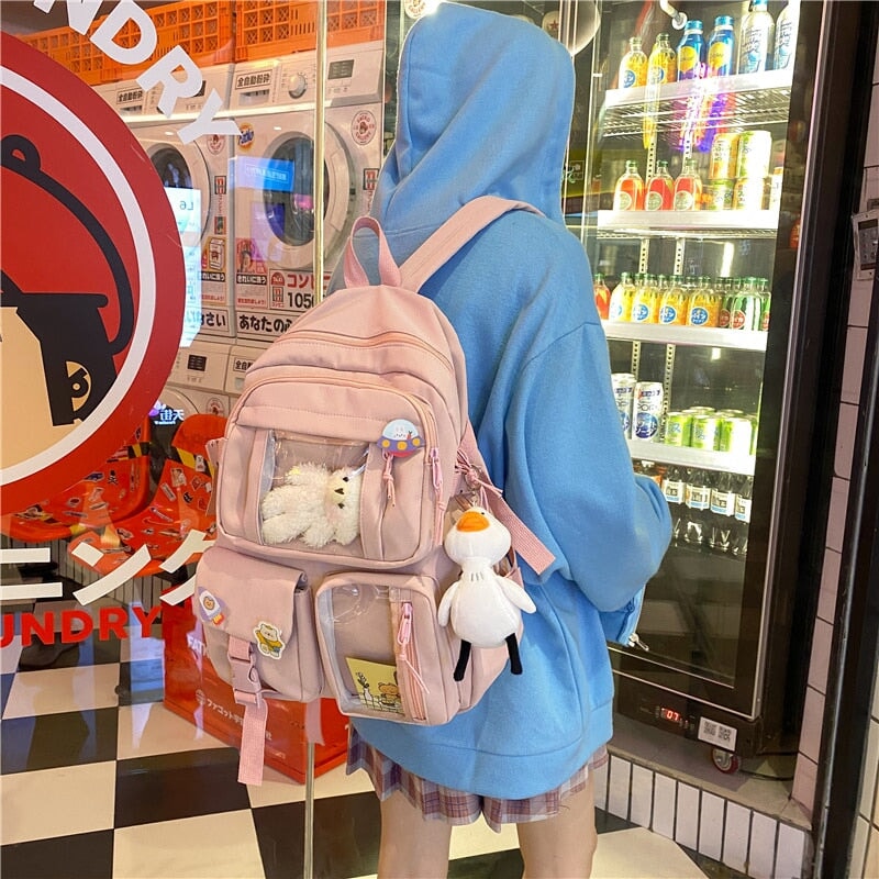 Large Functional Waterproof Kawaii Backpack-Enchanted peach