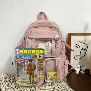 Large Functional Waterproof Kawaii Backpack-Enchanted peach