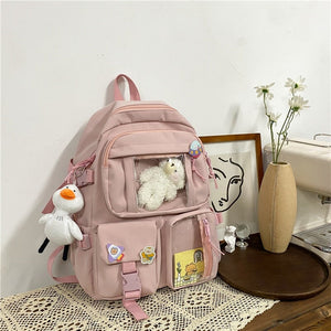 Large Functional Waterproof Kawaii Backpack-Enchanted peach