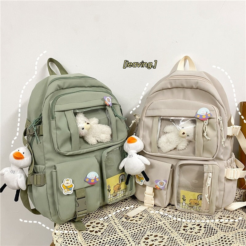 Large Functional Waterproof Kawaii Backpack-Enchanted peach