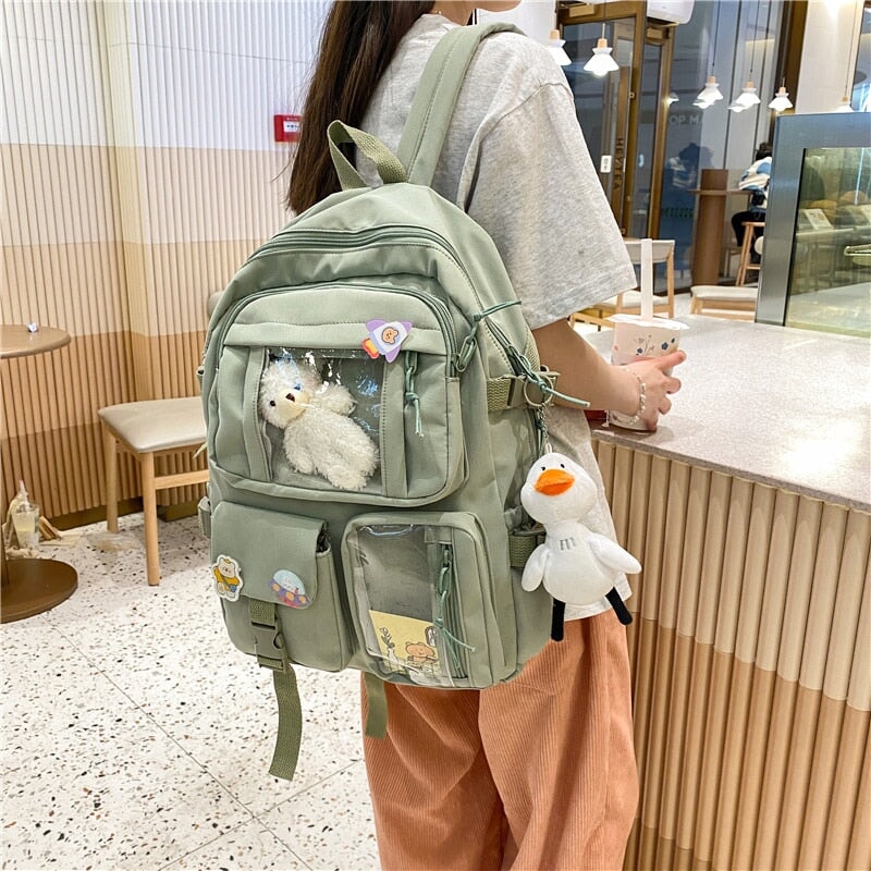 Large Functional Waterproof Kawaii Backpack-Enchanted peach