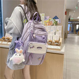 Large Kawaii Two-tone Backpack-Enchanted peach